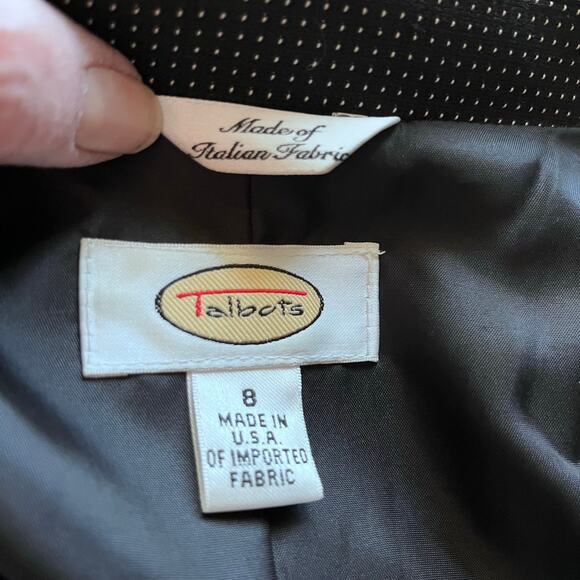 Talbots Tiny Polka Dot Blazer 8 Career Quiet Luxury Old Money Preppy Theater - Picture 6 of 6